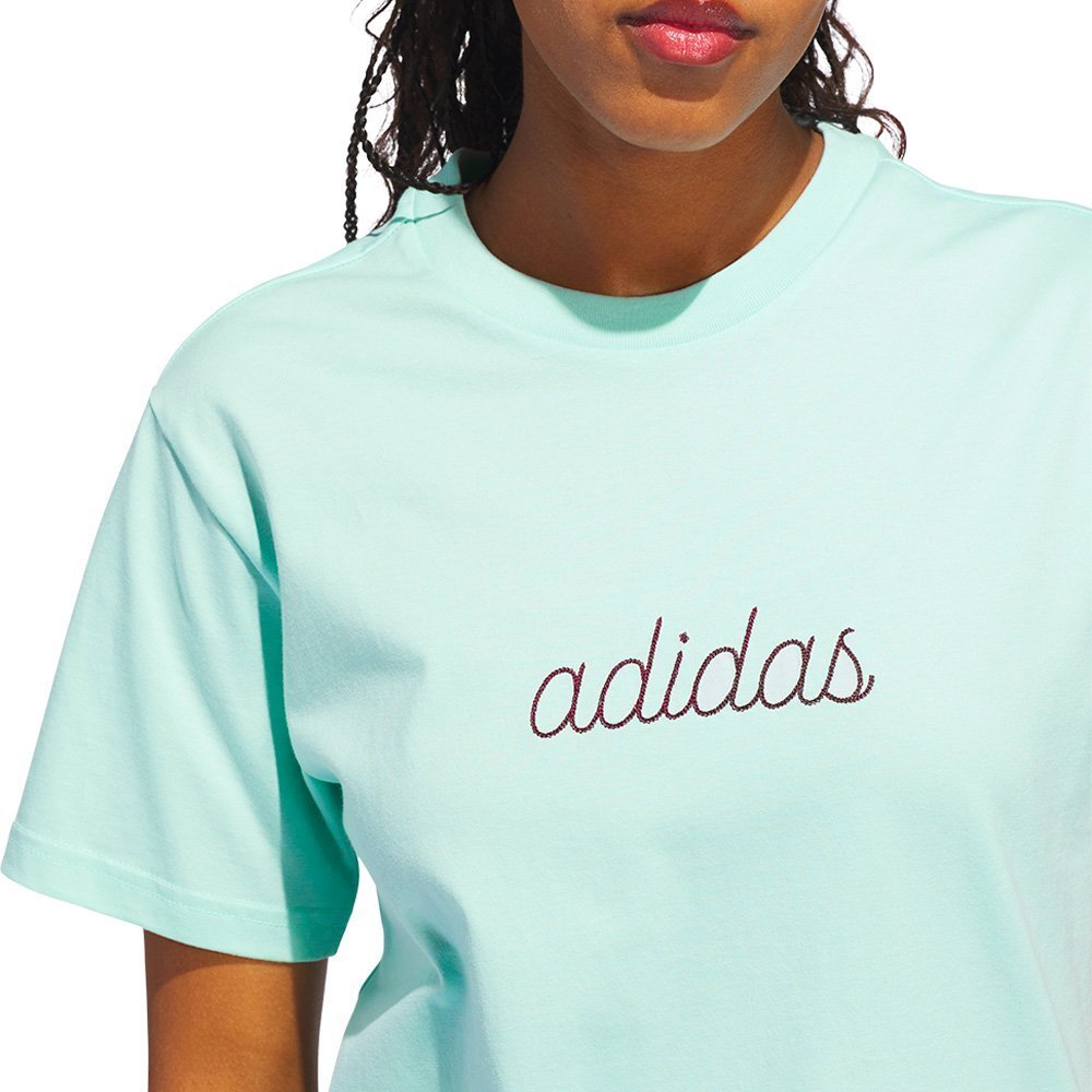Camiseta Adidas Gráfica Aconchegante Feminina Verde Água 4
