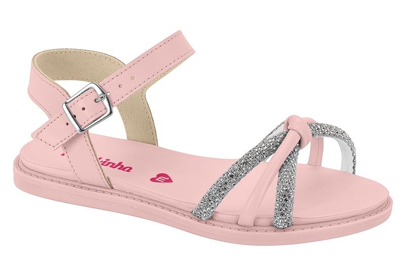 Sandália Infantil Molekinha Com Cristais 2312-260 Rosa 1