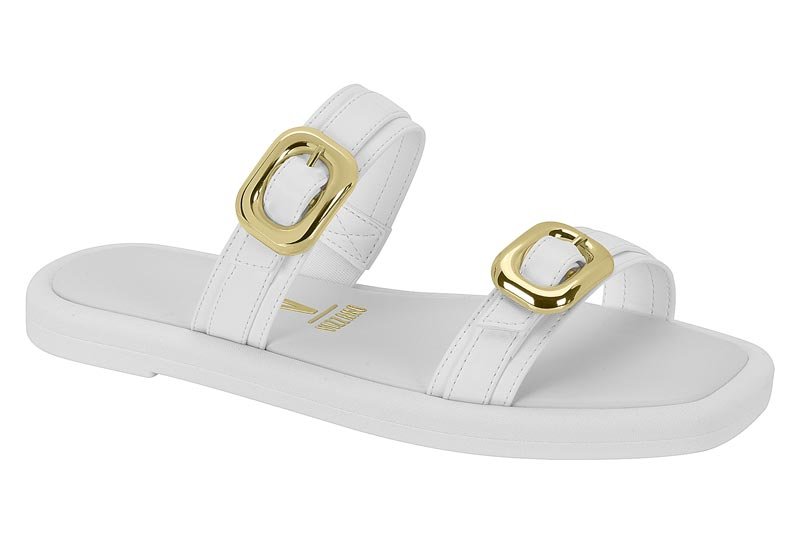 Sandália Feminino Vizzano Flat Detalhe Dourado 6522-102 Branco 1