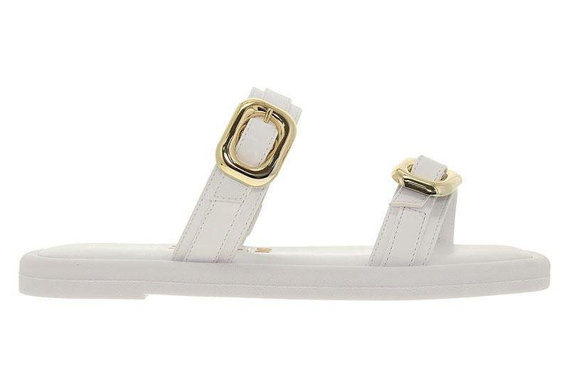 Sandália Feminino Vizzano Flat Detalhe Dourado 6522-102 Branco 4