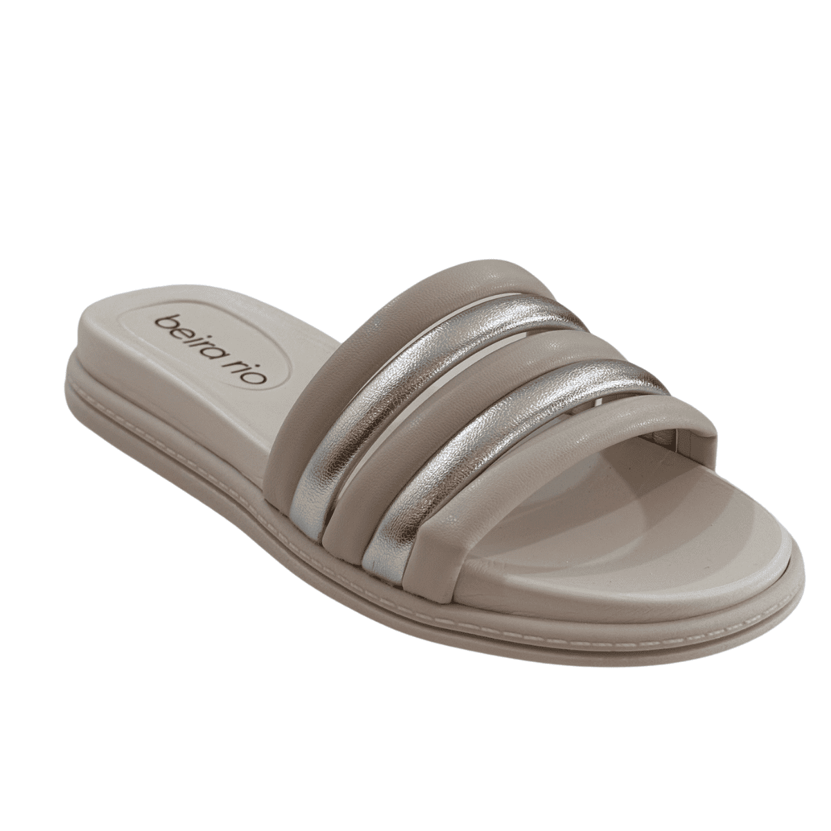 Sandália Slide Feminina Papete Beira Rio 8528-103 Branco 2