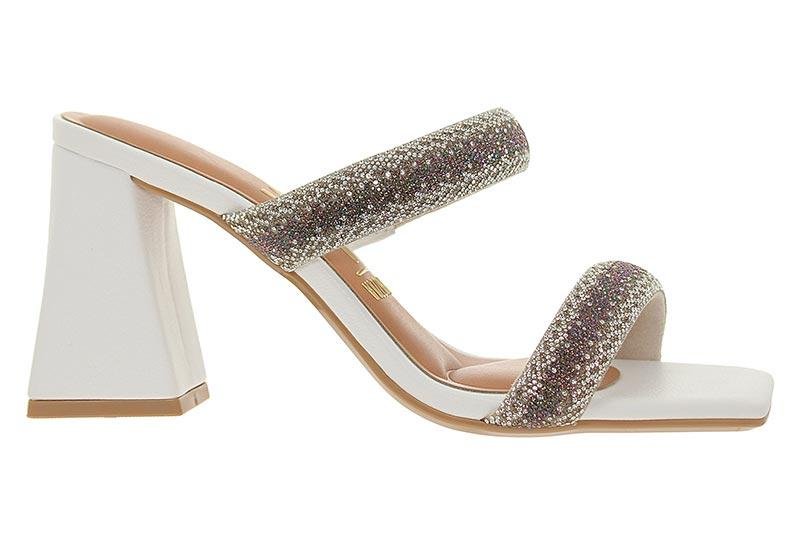 Tamanco Feminino Vizzano Com Brilho 6464-137 Branco 3