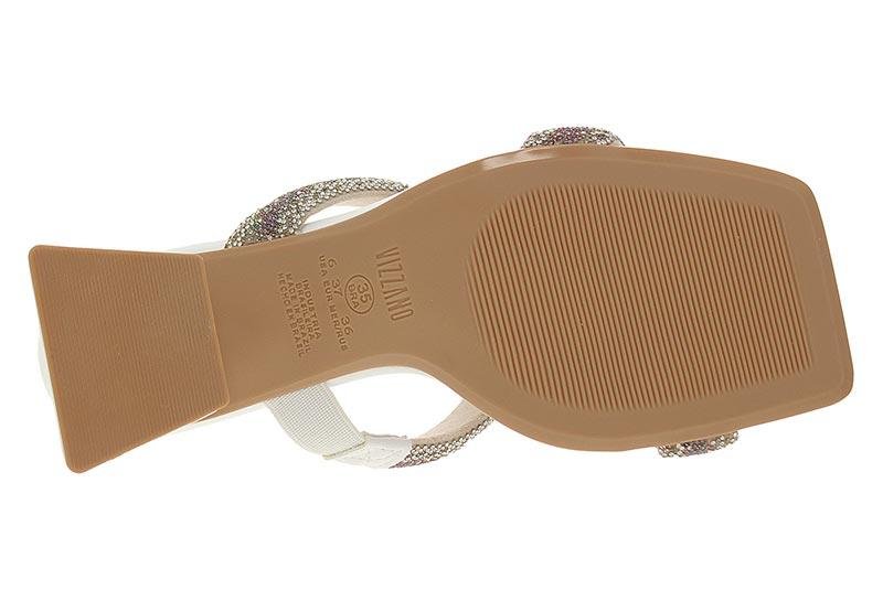 Tamanco Feminino Vizzano Com Brilho 6464-137 Branco 6