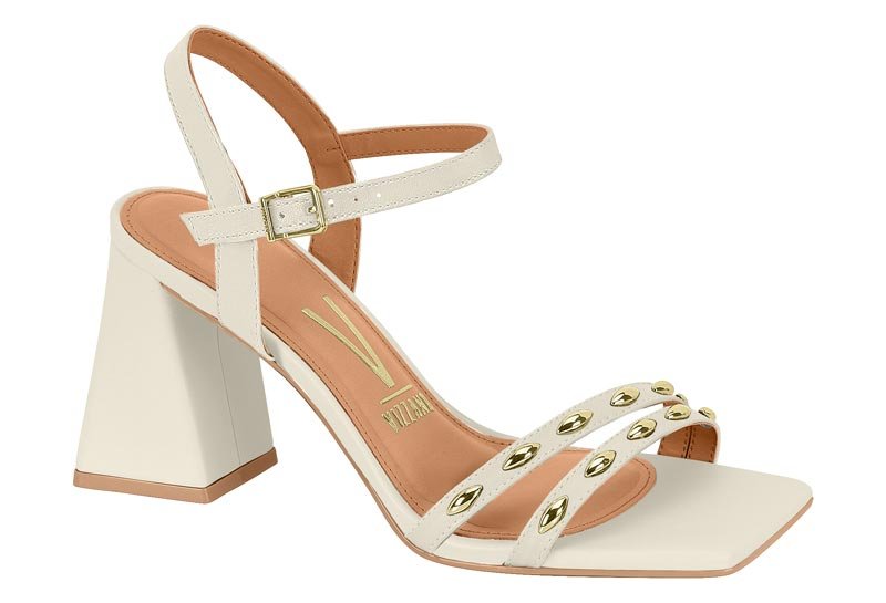 Sandália Feminina Vizzano Com Detalhe Dourado 6464-138 Branco 1
