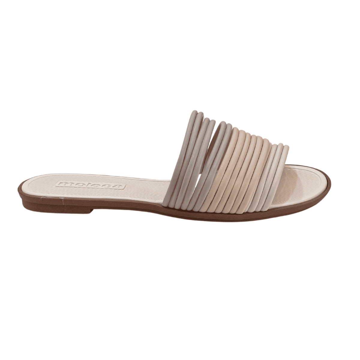 Sandália Feminina Rasteira Moleca 5532-101 Creme 3