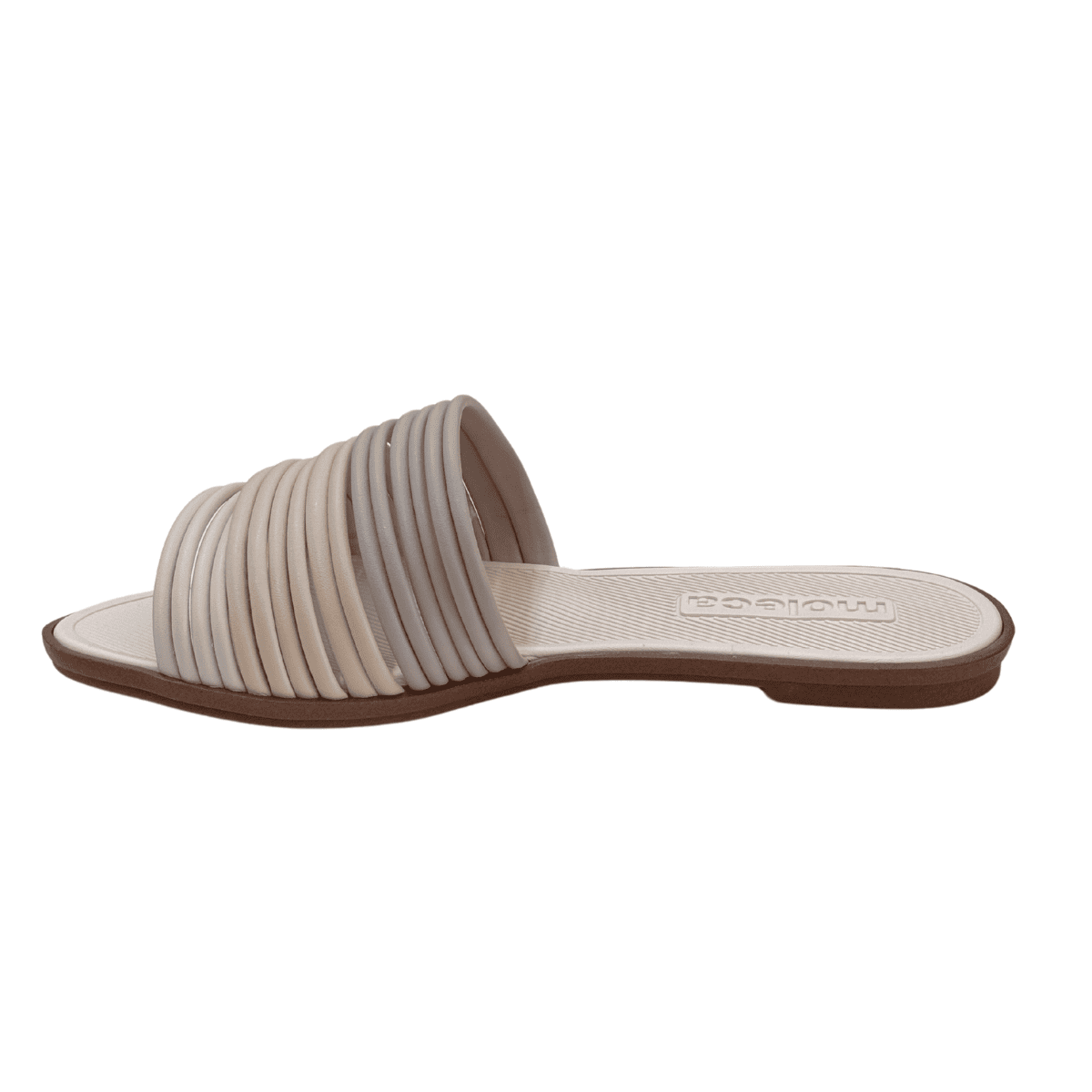 Sandália Feminina Rasteira Moleca 5532-101 Creme 5