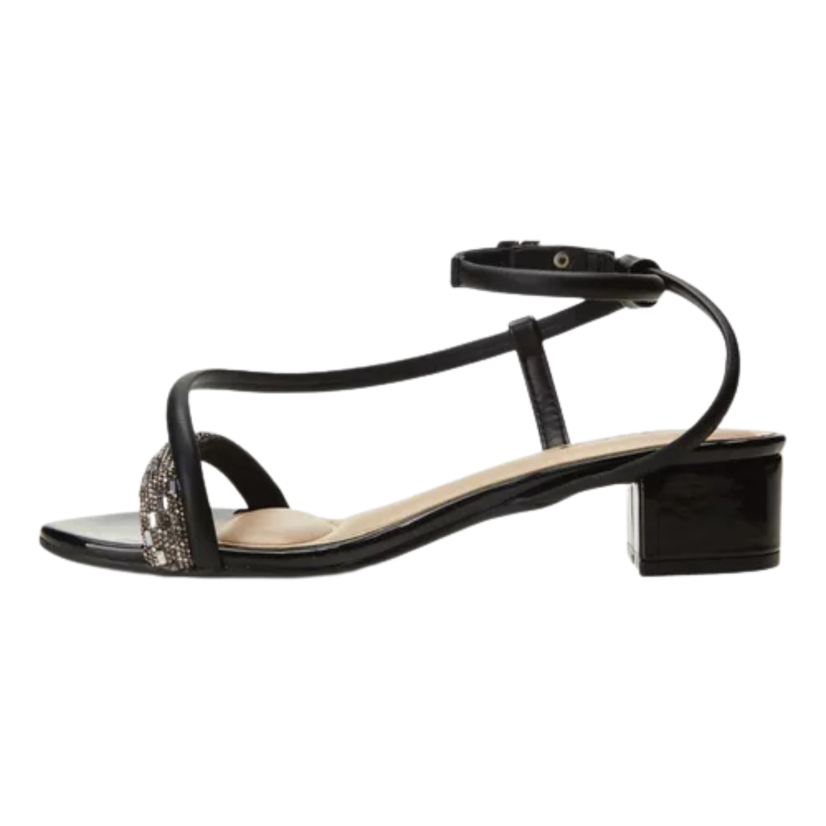 Sandália Feminina Moleca Salto Baixo Casual Com Brilho 5259-872 Preto 2