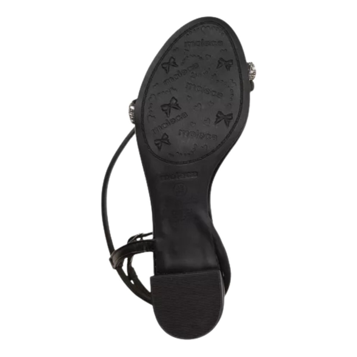 Sandália Feminina Moleca Salto Baixo Casual Com Brilho 5259-872 Preto 3