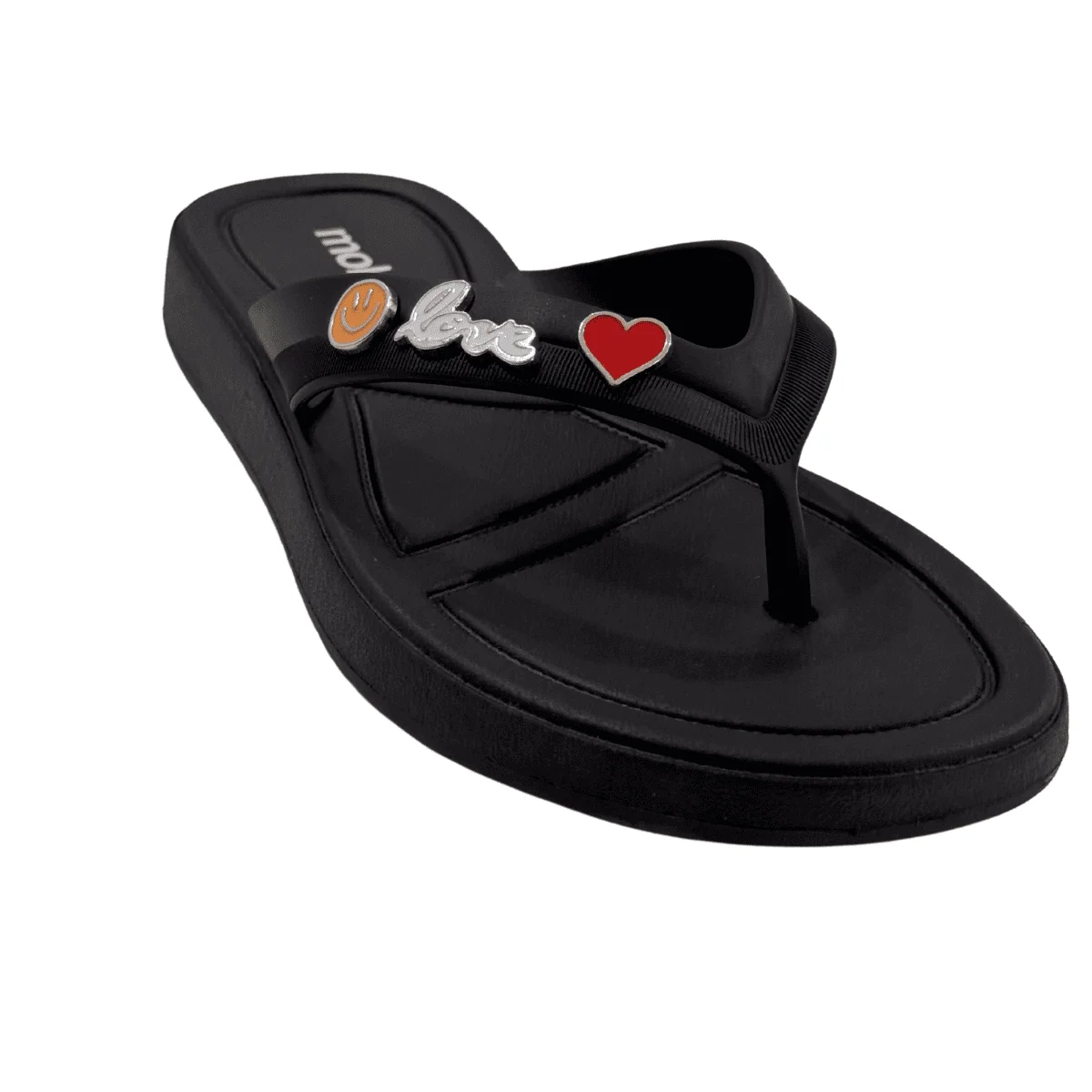 Chinelo Feminino Moleca Super Leve Com Aplicações 5548-101 Preto 5