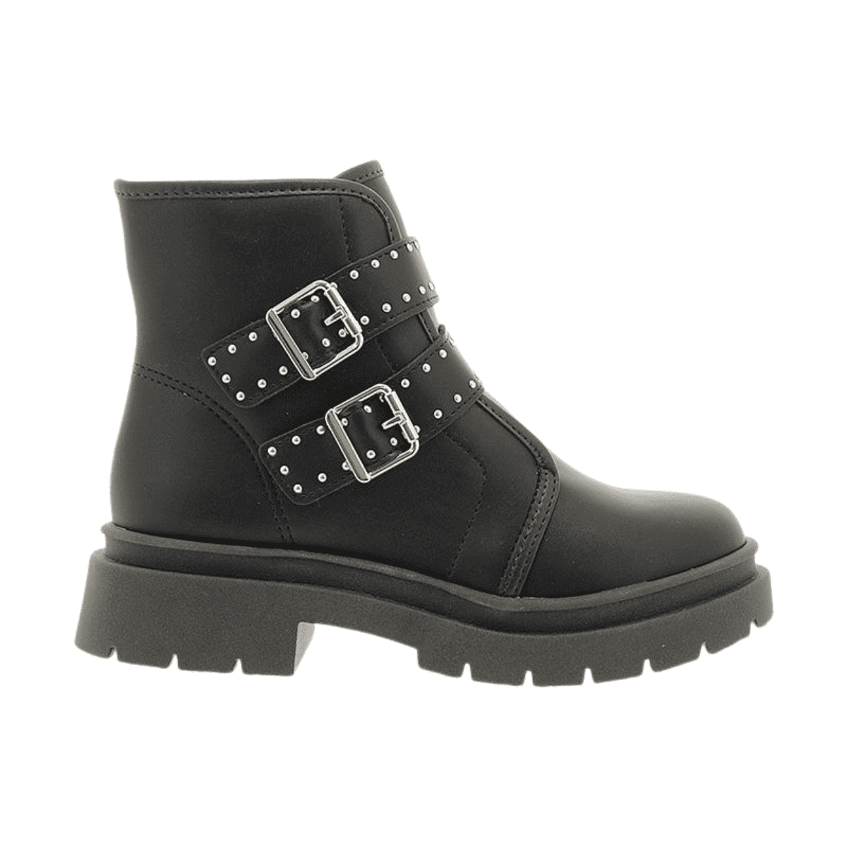 Bota Coturno Infantil Feminina Molekinha com Tachas e Fivelas 2182-114 Preto 4