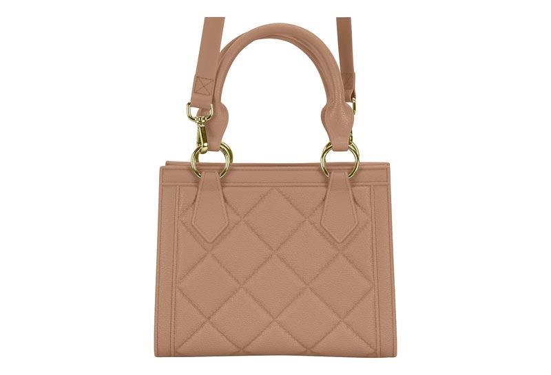 Bolsa Feminina com Alça de Mão e Transversal Moleca 50040-1 Nude 3