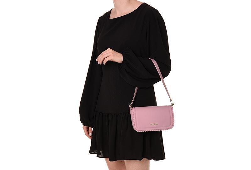 Bolsa Feminina Moleca Tiracolo com Detalhe Trançado 50050-1 Rosa 5