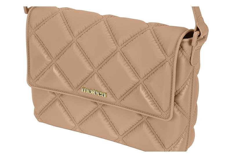 Bolsa Feminina Moleca Matelassê em X 50055-1 com Alça Transversal Nude 3