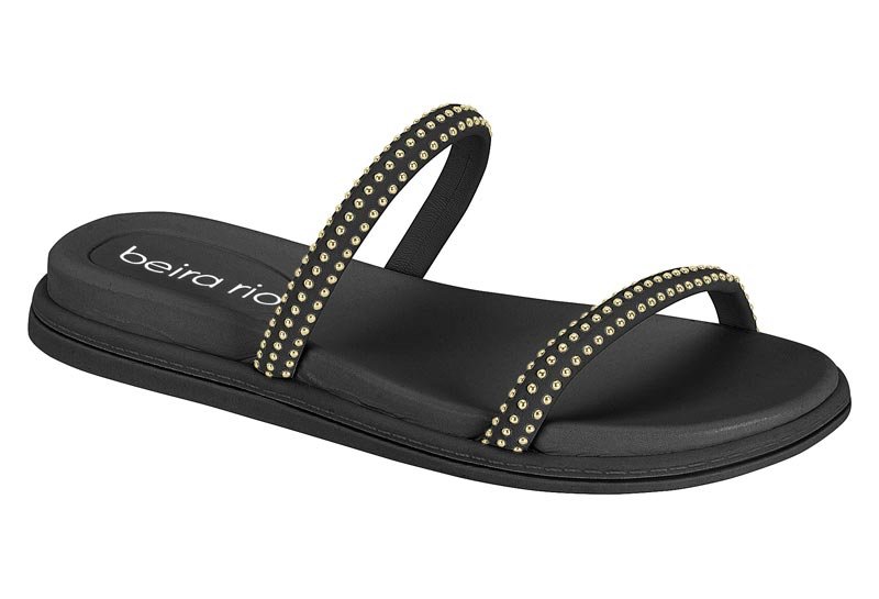 Sandália Feminina Papete Beira Rio 8488-105 Preto 1