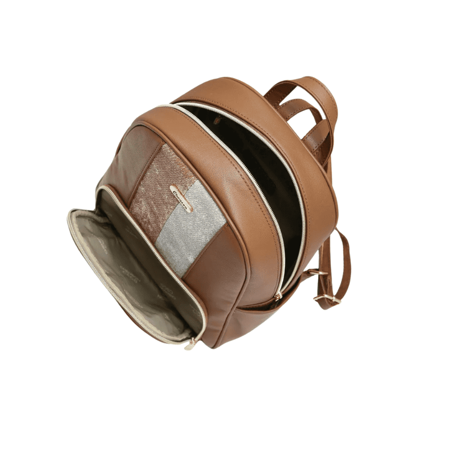 Mochila Feminina Chenson Mix de Texturas 8485266 Marrom 3