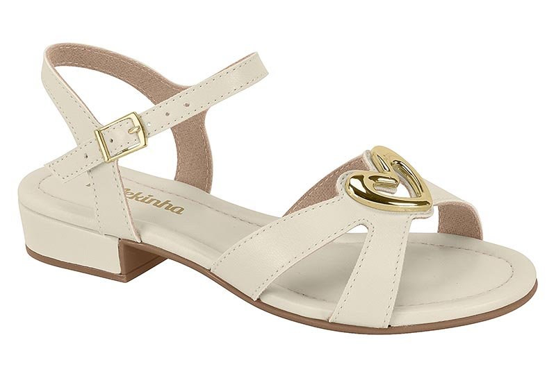 Sandália Infantil Molekinha com Detalhe de Coração Dourado 2318-148