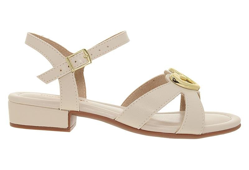 Sandália Infantil Molekinha com Detalhe de Coração Dourado 2318-148 Off White 2