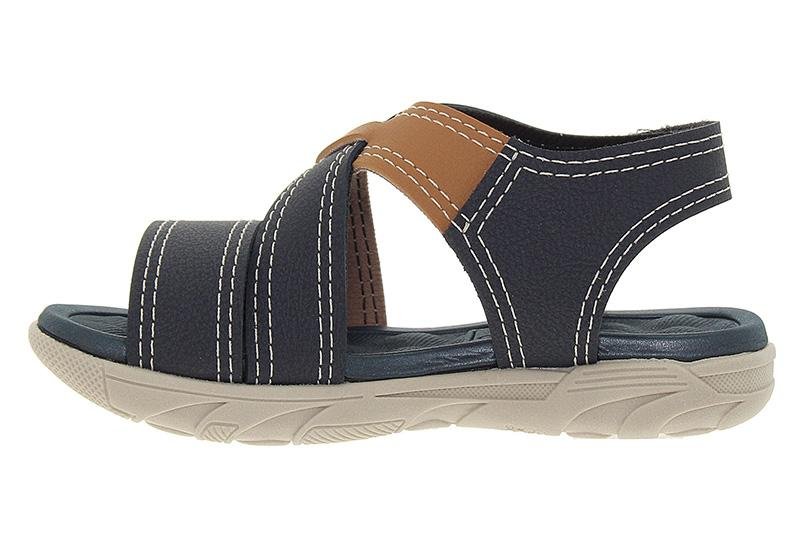 Sandália Infantil Molekinho 2135-168 com Tiras Cruzadas Azul Marinho 3