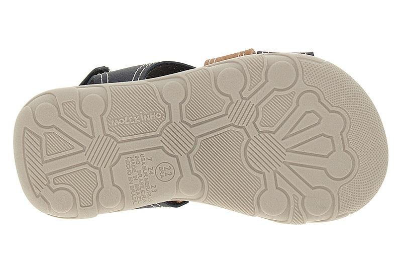 Sandália Infantil Molekinho 2135-168 com Tiras Cruzadas Azul Marinho 5