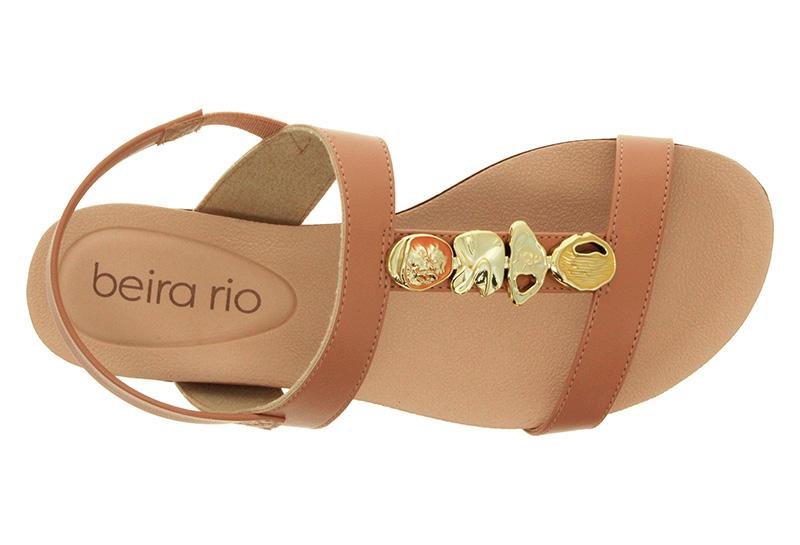 Sandália Papete Beira Rio com Detalhe Dourado 8321-1958 Bege 4