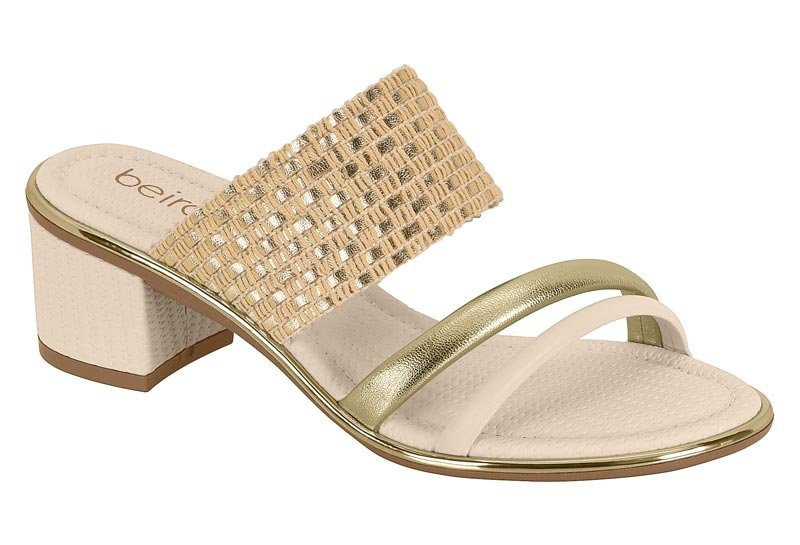 Tamanco Feminino Beira Rio com Tira Metalizada 8379-254