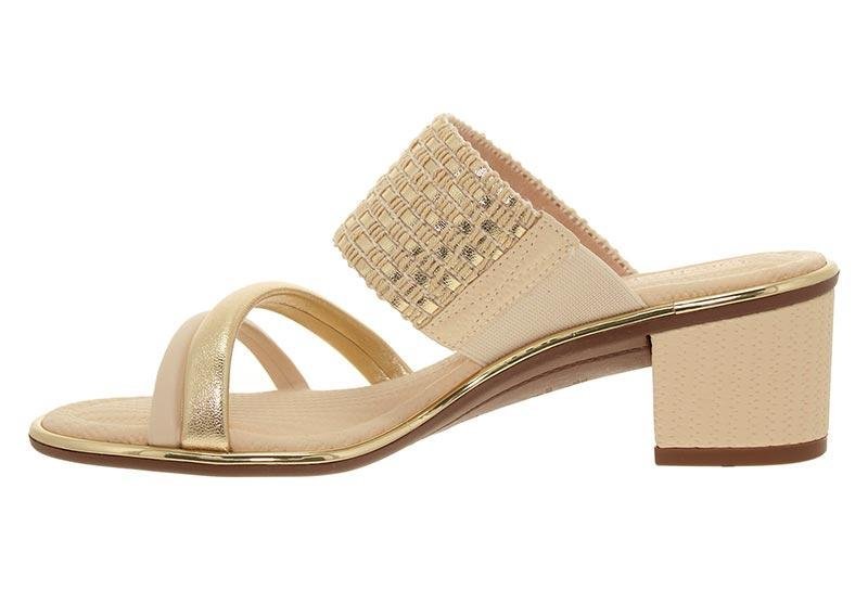 Tamanco Feminino Beira Rio com Tira Metalizada 8379-254 Dourado 4