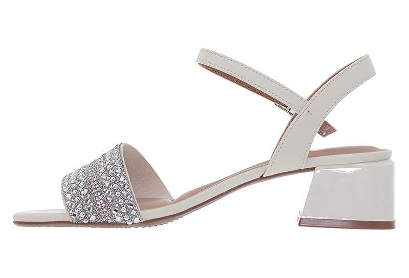 Sandália Feminina Beira Rio Salto Bloco e Strass 8423-232 Prata 4