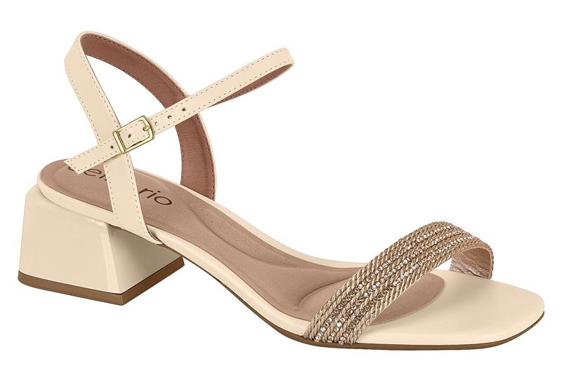 Sandália Feminina Beira Rio Salto Bloco Tira Trançada 8423-240