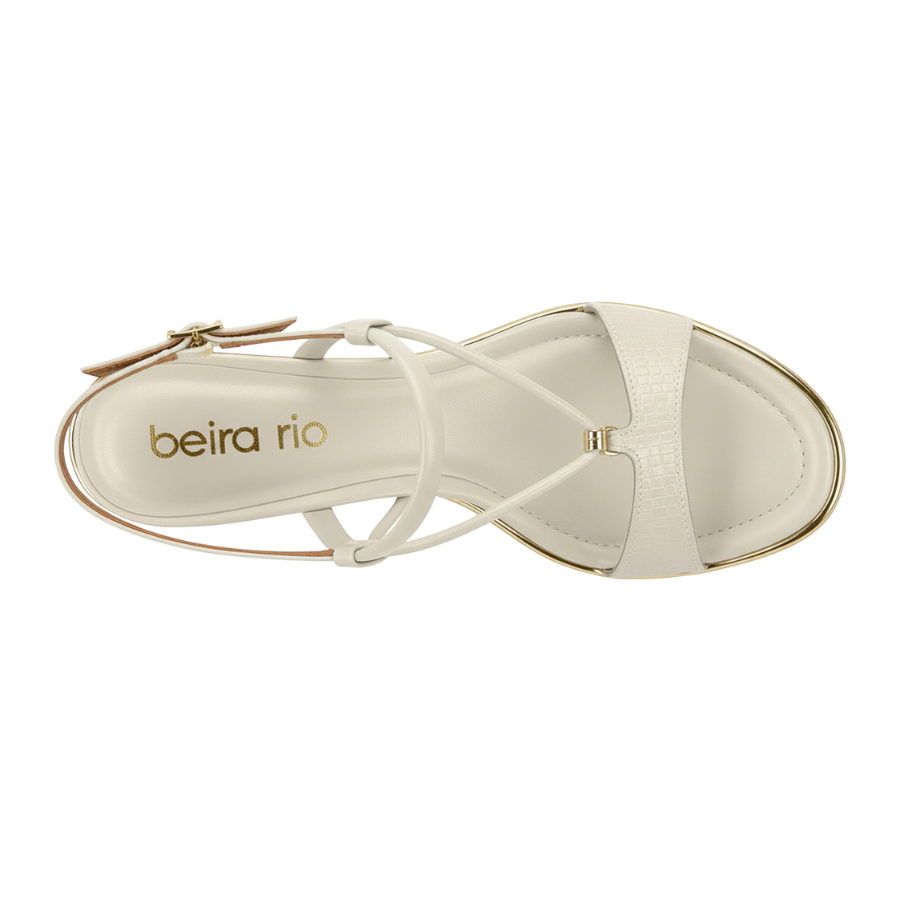 Sandália Beira Rio Salto Médio Tiras Finas 8379-263 Off White 3