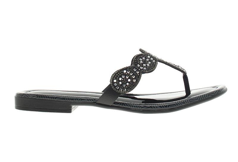 Rasteirinha Feminina Beira Rio com Pedrarias 8497-102 Preto 2