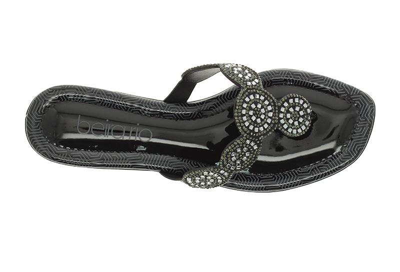 Rasteirinha Feminina Beira Rio com Pedrarias 8497-102 Preto 4