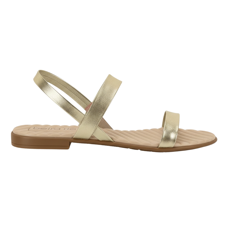 Sandália Feminina Rasteira Beira Rio 8519-113 Dourado 2