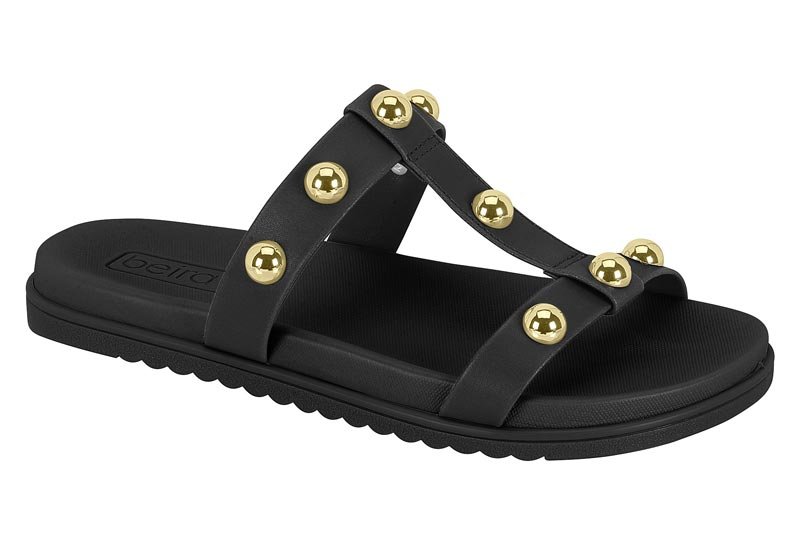 Sandália Feminina Beira Rio com Detalhes Dourados 8529-107