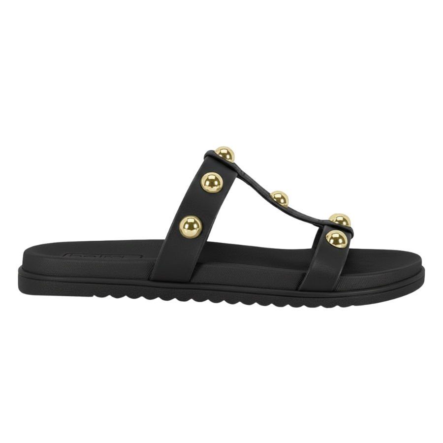 Sandália Feminina Beira Rio com Detalhes Dourados 8529-107 Preto 4