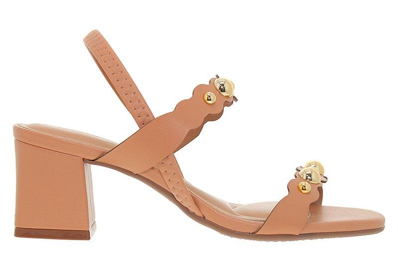 Sandália Feminina Beira Rio Salto Médio 8536-104 Bege 2