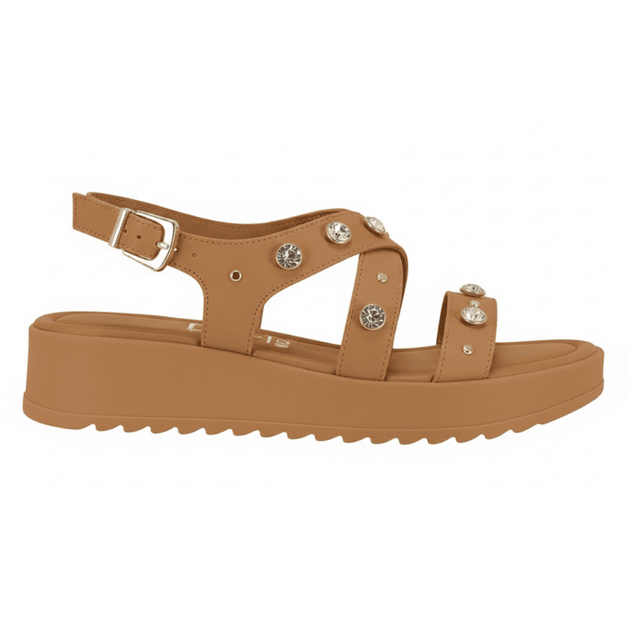 Sandália Feminina Vizzano Flatform com Pedrarias 6492-330 Marrom 2