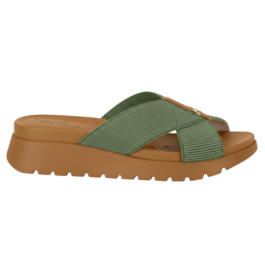 Sandália Papete Modare Ultraconforto 7198-100 Verde 2