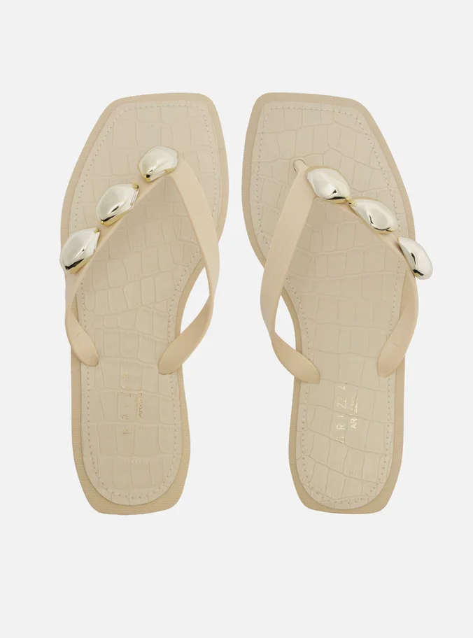 Chinelo de Dedo Croco Square Metais Brizza Arezzo