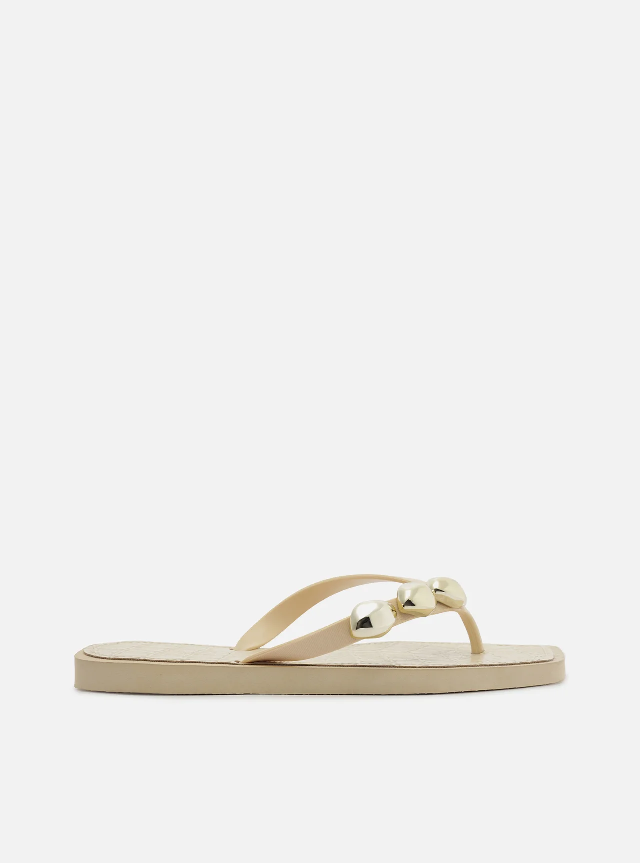 Chinelo de Dedo Croco Square Metais Brizza Arezzo Off White 3