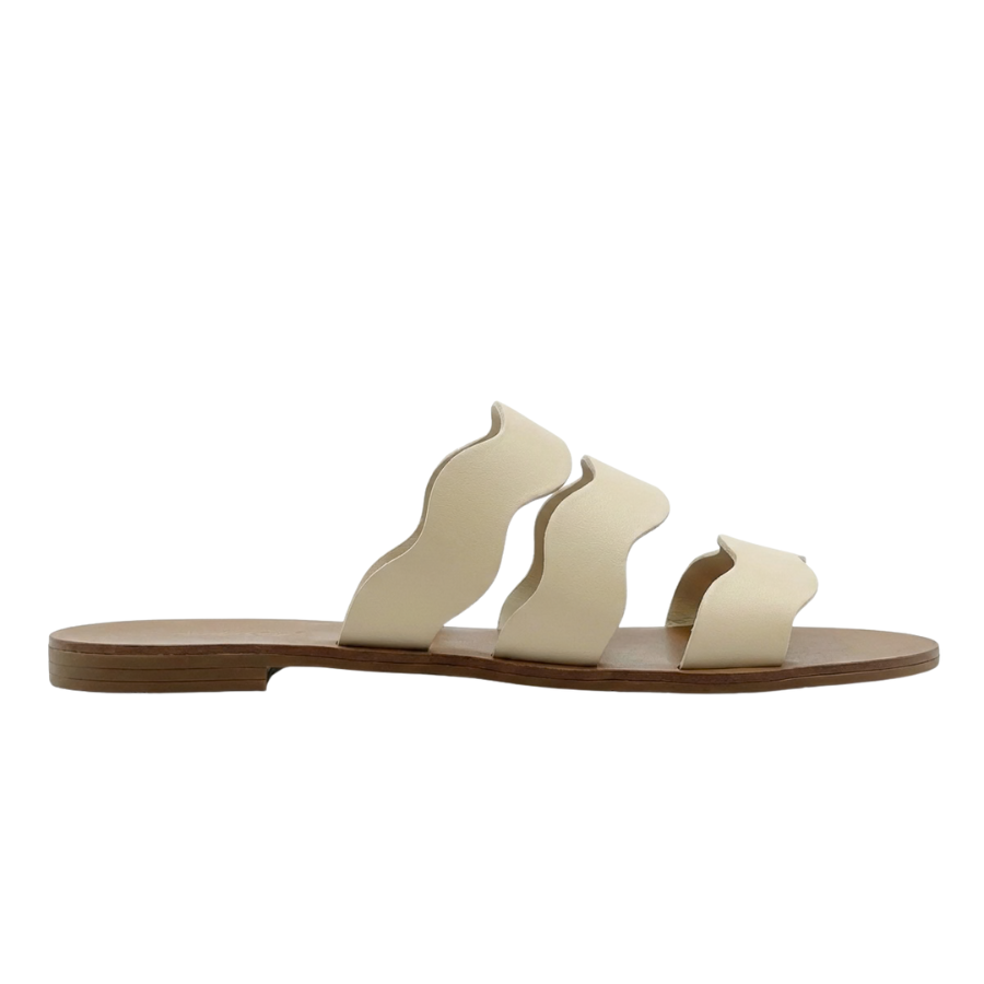 Sandália Feminina Rasteira Arezzo Tira Ondulada Branco 2