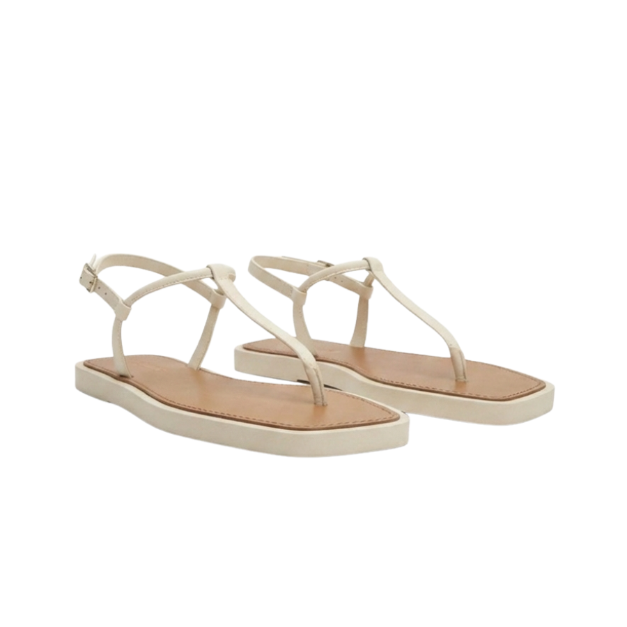 Sandália Rasteira Slim Square Brizza Arezzo Bege 2