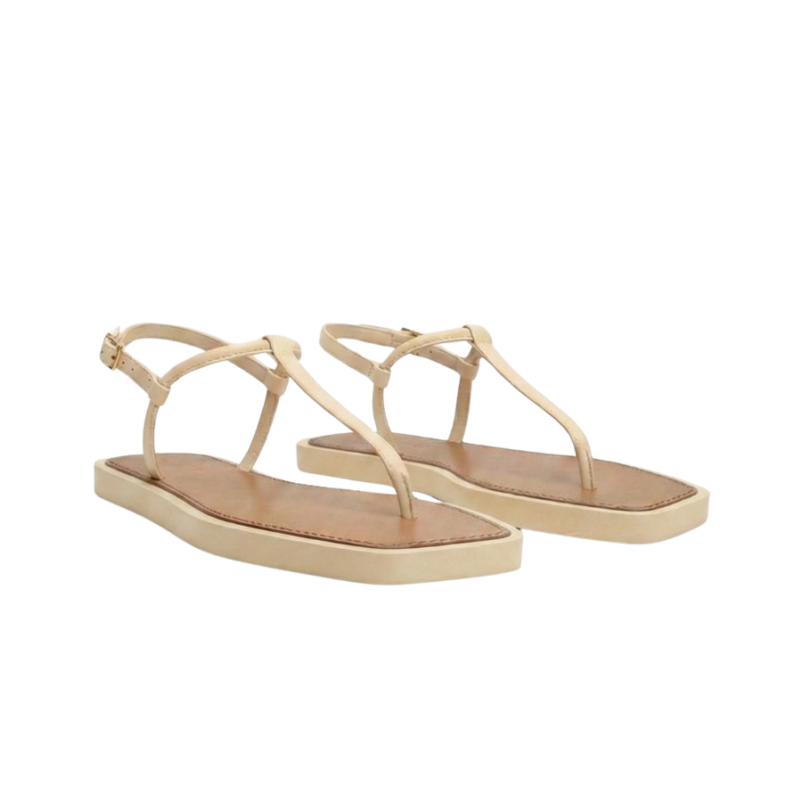 Sandália Rasteira Slim Square Brizza Arezzo Bege 3