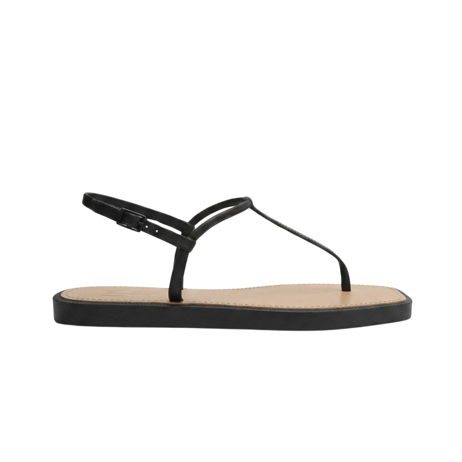 Sandália Rasteira Slim Square Brizza Arezzo Preto 2