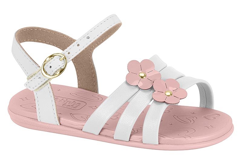 Sandália Infantil Molekinha com Flores Decorativas 2743-102
