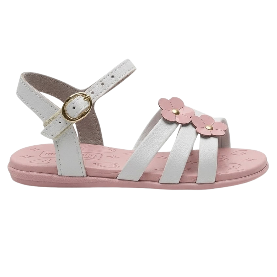Sandália Infantil Molekinha com Flores Decorativas 2743-102 Branco 4