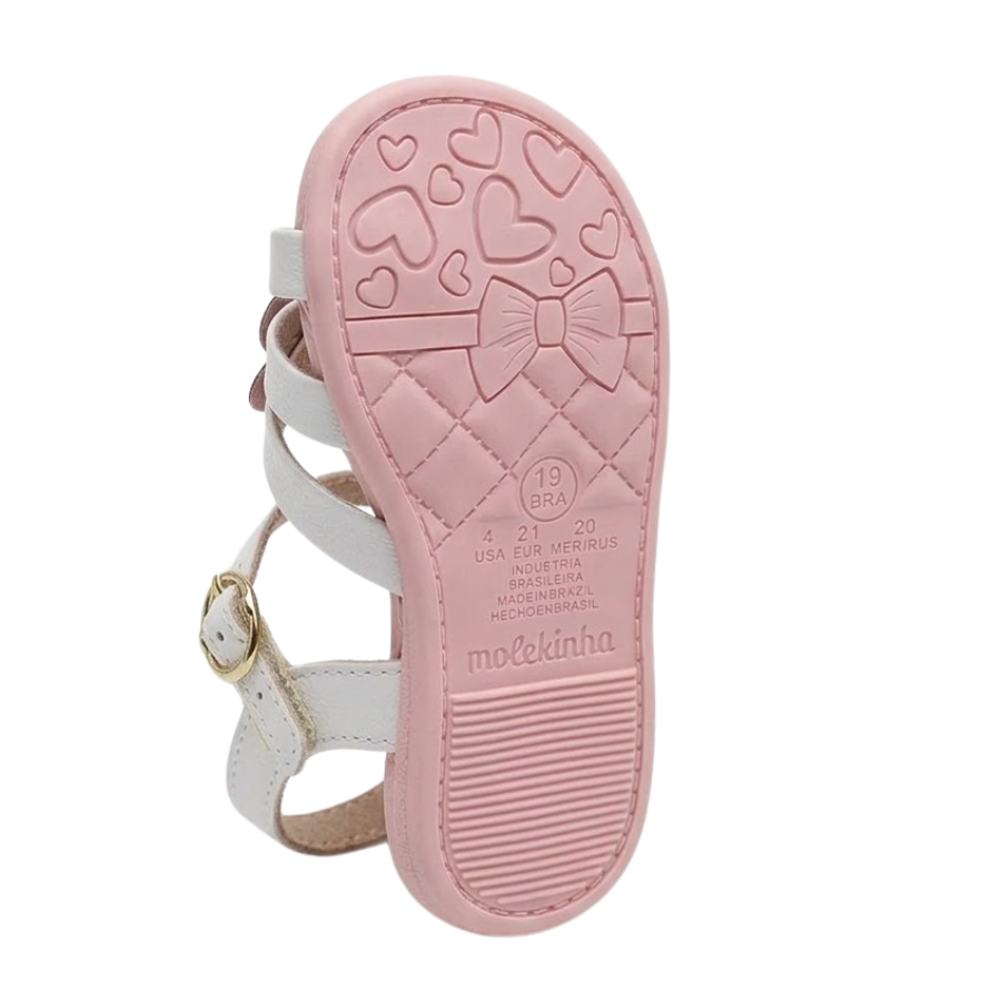 Sandália Infantil Molekinha com Flores Decorativas 2743-102 Branco 5
