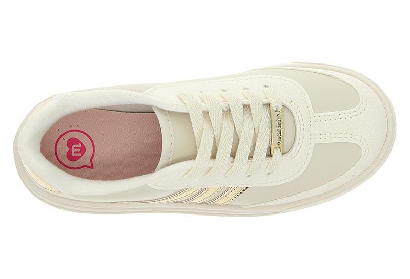 Tênis Infantil Molekinha Listras Metalizadas 2575-115 Bege 4