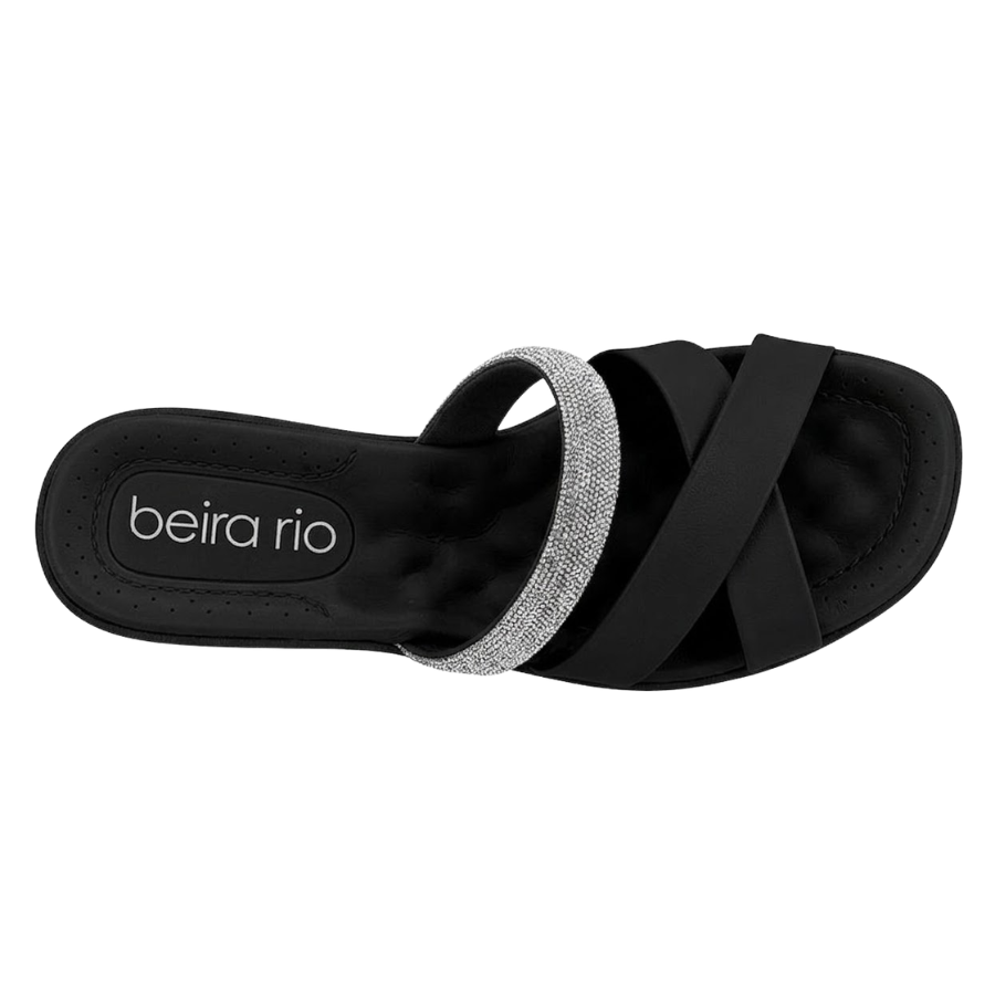 Tamanco Feminino Beira Rio com Tira Strass 8527-114 Preto 2