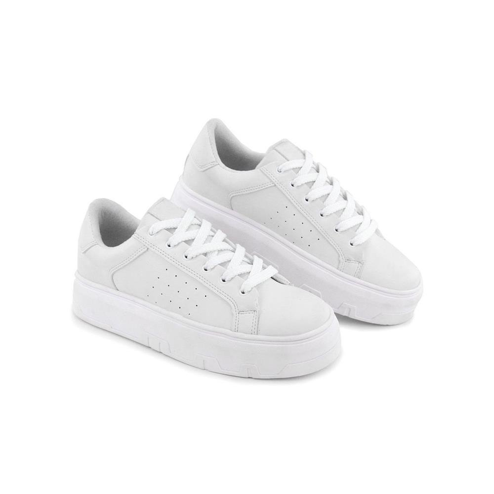 Tênis Feminino Casual Bolsa Transversal Kit Peças Branco