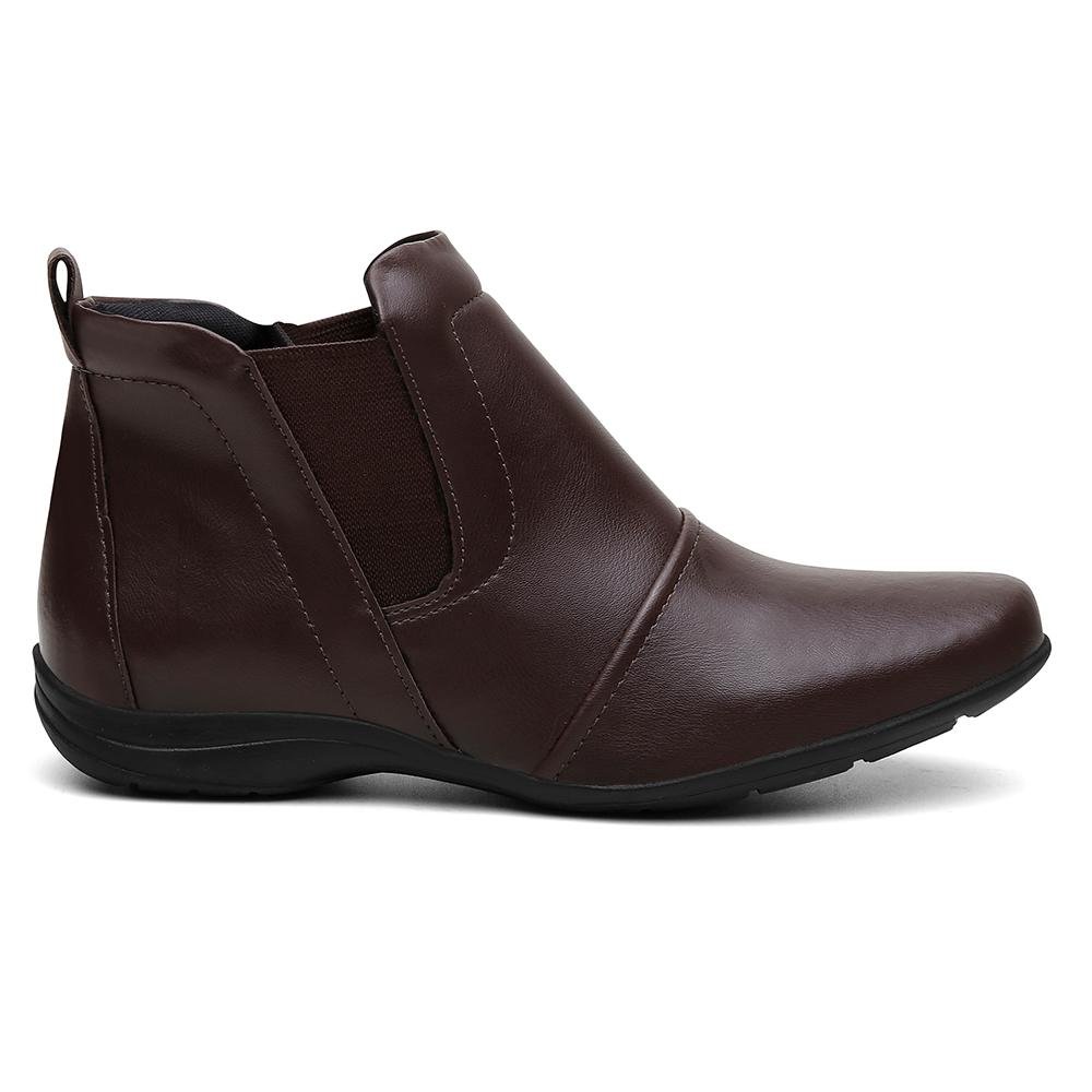 Bota Gunga Feminina Cano Baixo Elástico Calce Fácil Conforto Feminino Marrom 3
